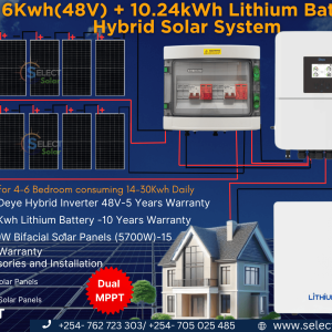 6Kwh(48V) + 10.24kWh Lithium Battery Hybrid Solar System