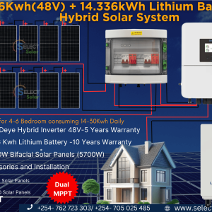 6Kwh(48V) + 14.336kWh Lithium Battery Hybrid Solar System