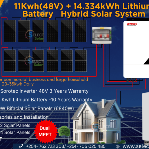 11Kwh(48V) + 14.336kWh Lithium Battery Hybrid Solar System